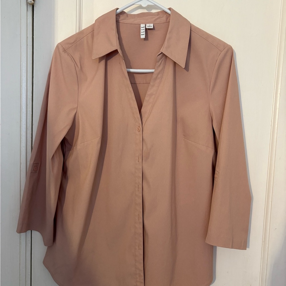Elle Women's antique rose Button-Down Shirt